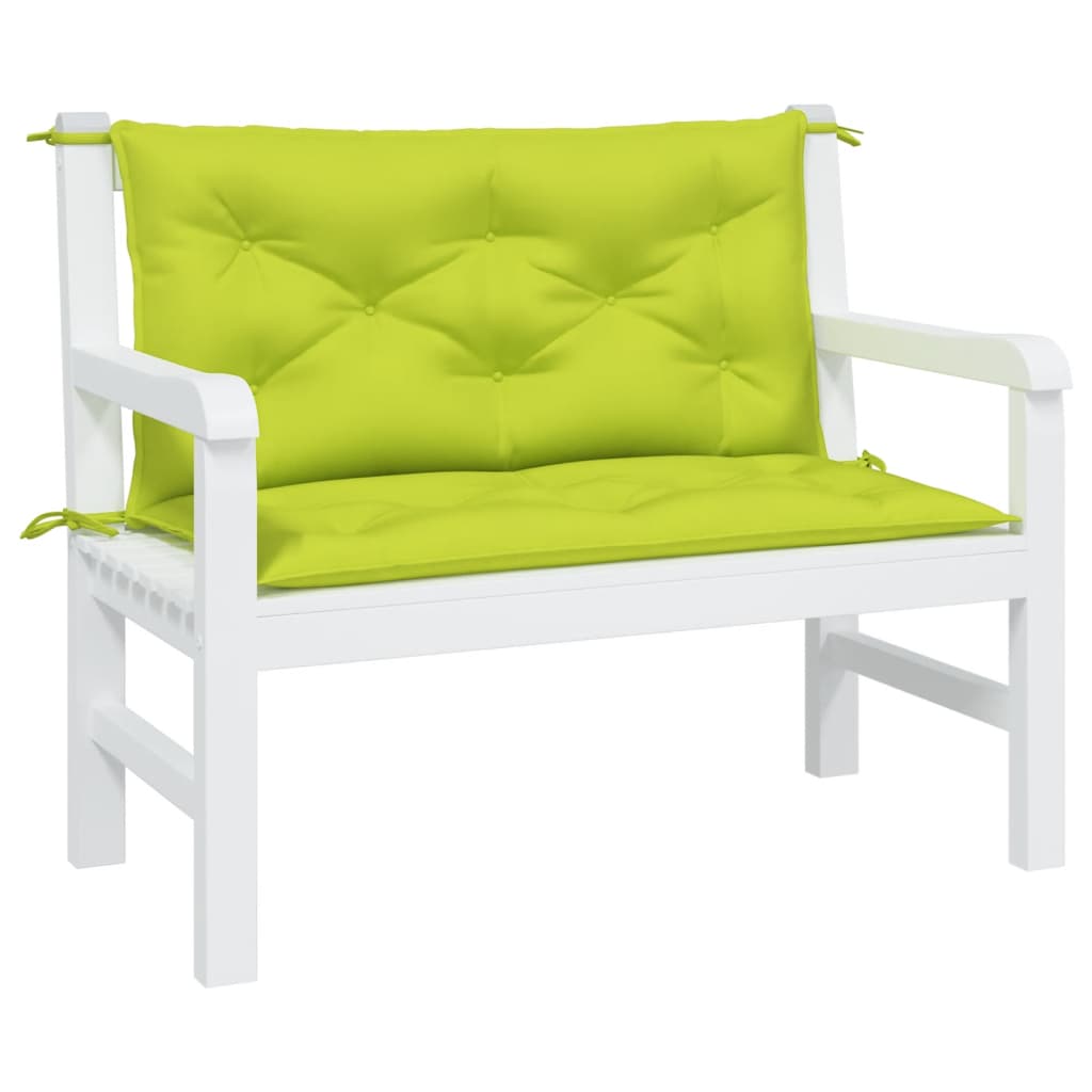Garden Bench Cushions 2 pcs Bright Green 100x50x7 cm Oxford Fabric