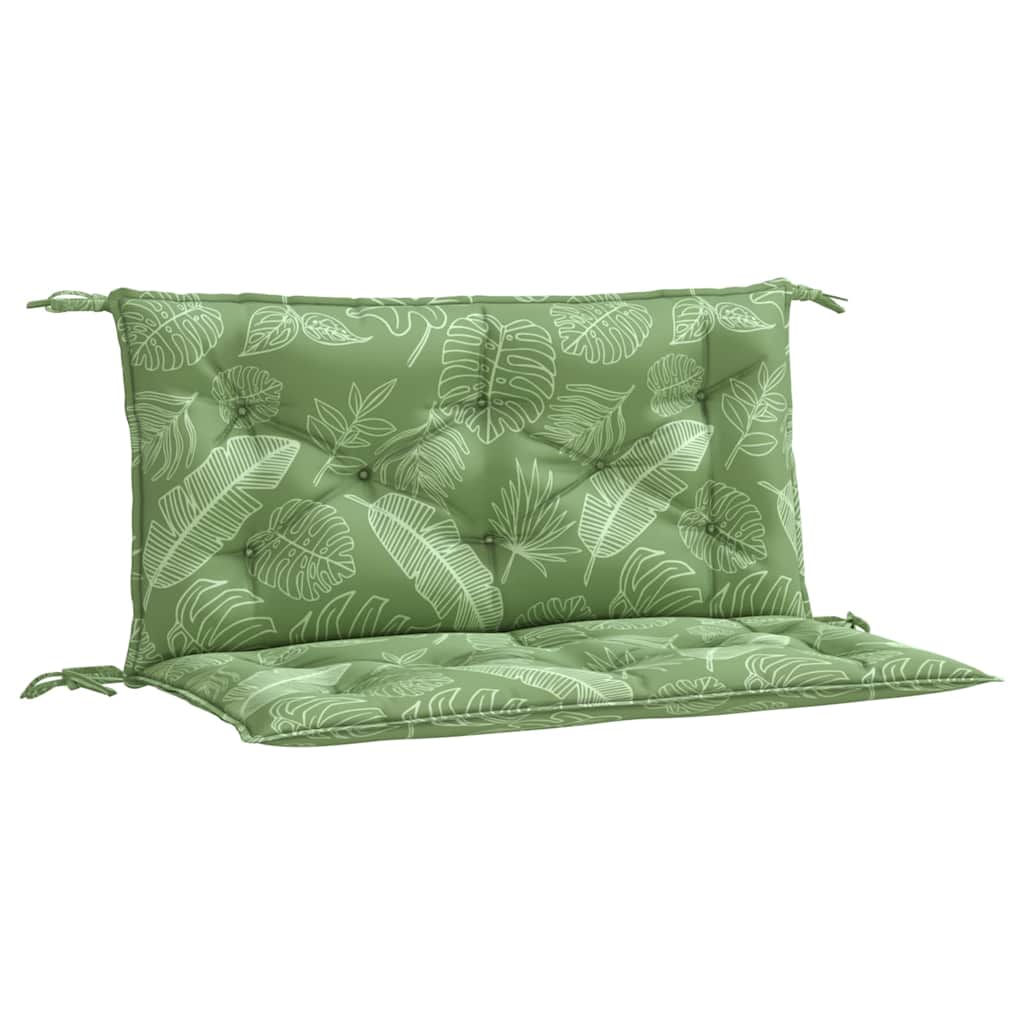 Garden bench cushions 2 pcs. leaf pattern 100x50x7 cm fabric