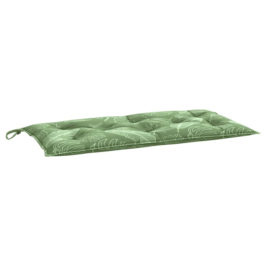 Garden bench cushions 2 pcs. leaf pattern 100x50x7 cm fabric