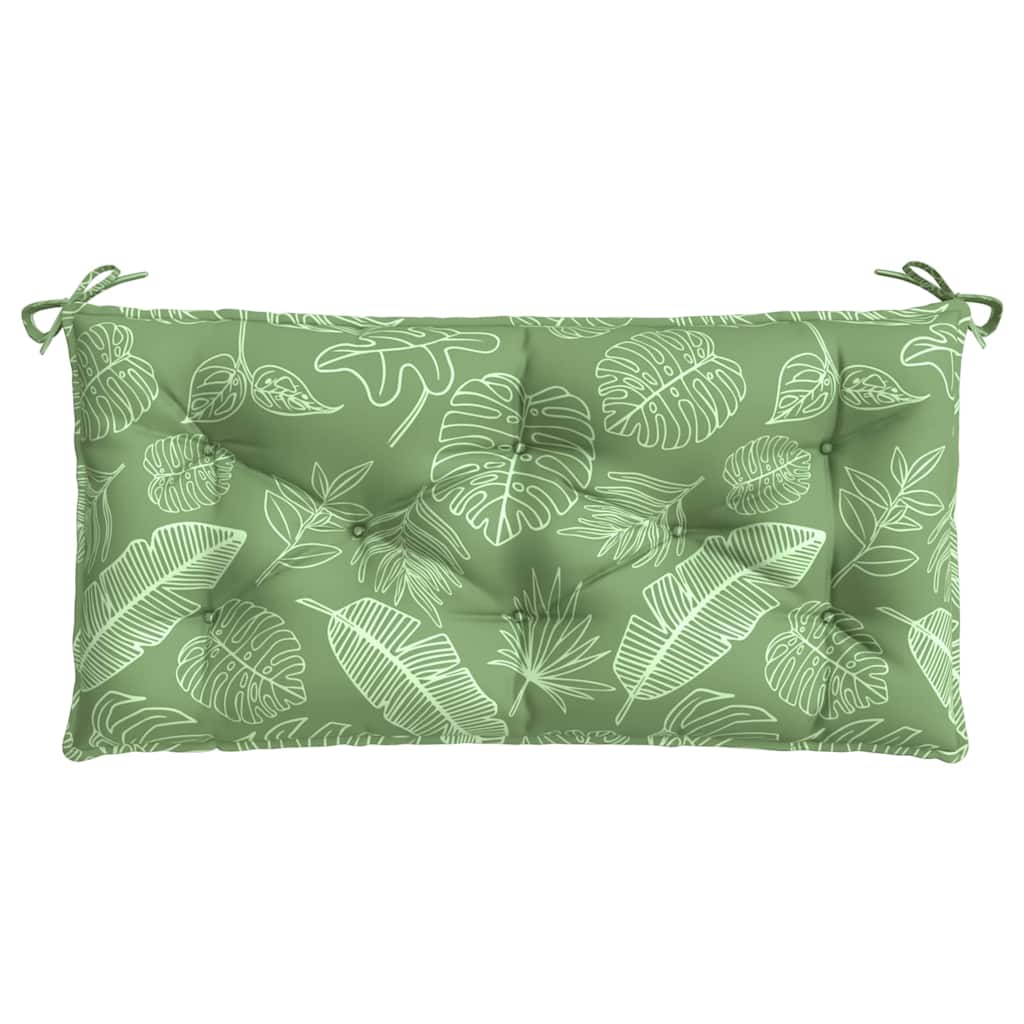 Garden bench cushions 2 pcs. leaf pattern 100x50x7 cm fabric