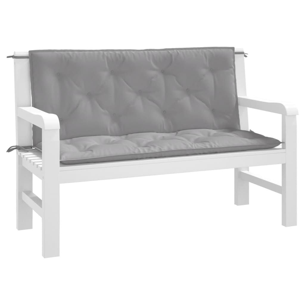 Coussins de banc de jardin 2 pcs Gris 120x50x7 cm Tissu Oxford