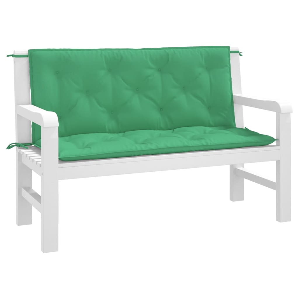 Garden Bench Cushions 2 pcs. Green 120x50x7 cm Oxford Fabric