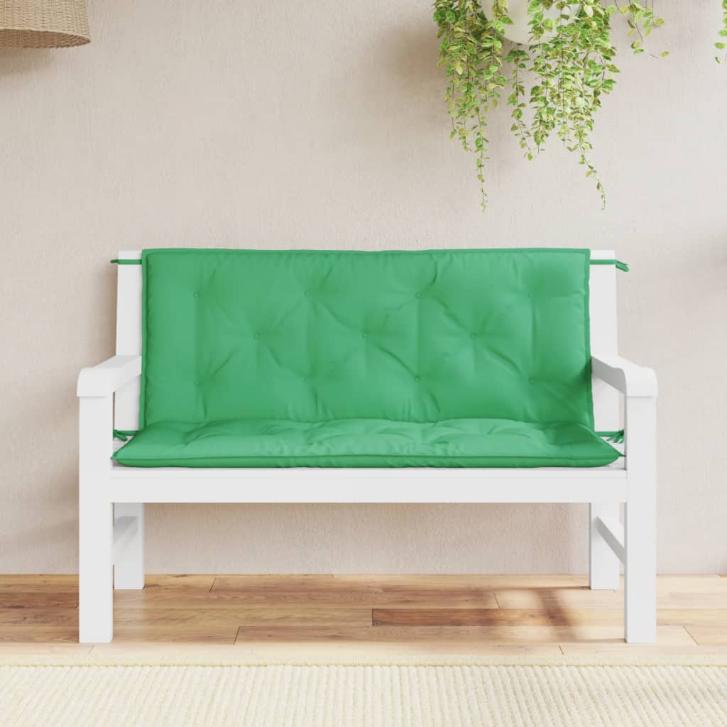 Garden Bench Cushions 2 pcs. Green 120x50x7 cm Oxford Fabric