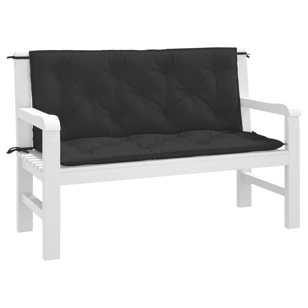 Garden Bench Cushions 2 pcs. Black 120x50x7 cm Oxford Fabric