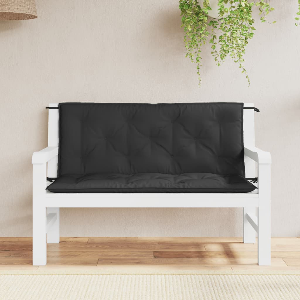 Garden Bench Cushions 2 pcs. Black 120x50x7 cm Oxford Fabric