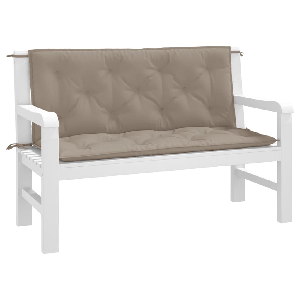 Garden Bench Cushions 2 pcs. Taupe 120x50x7 cm Oxford Fabric