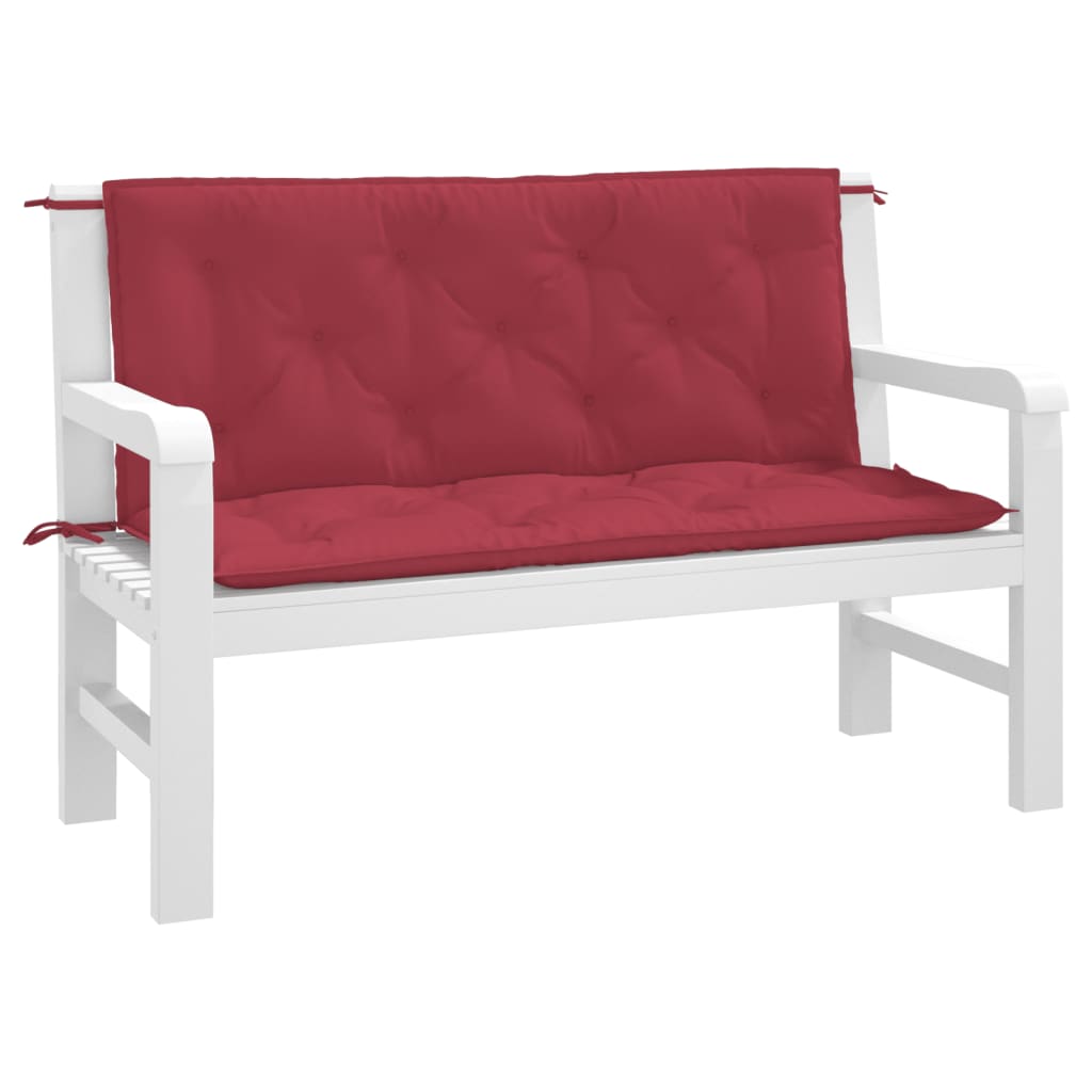 Garden bench cushions 2 pcs. Wine red 120x50x7 cm Oxford fabric