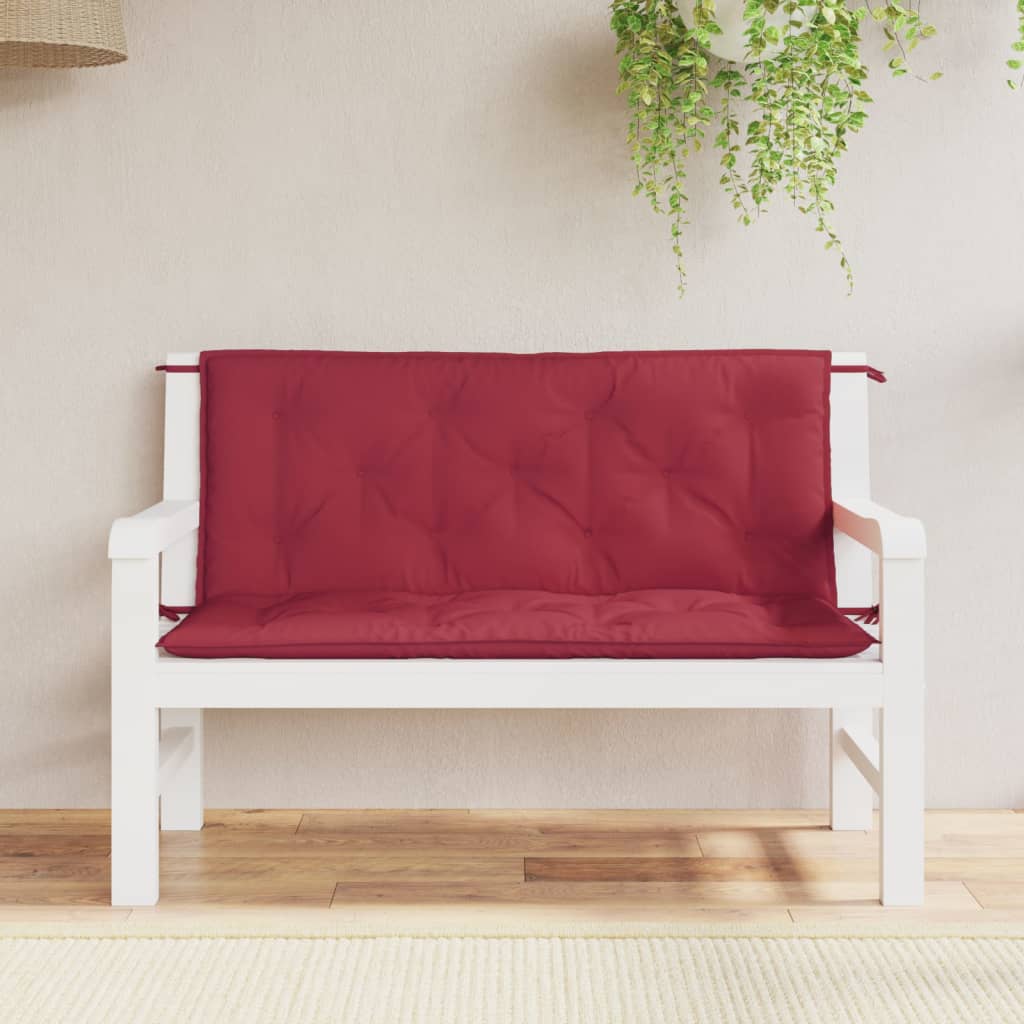 Garden bench cushions 2 pcs. Wine red 120x50x7 cm Oxford fabric