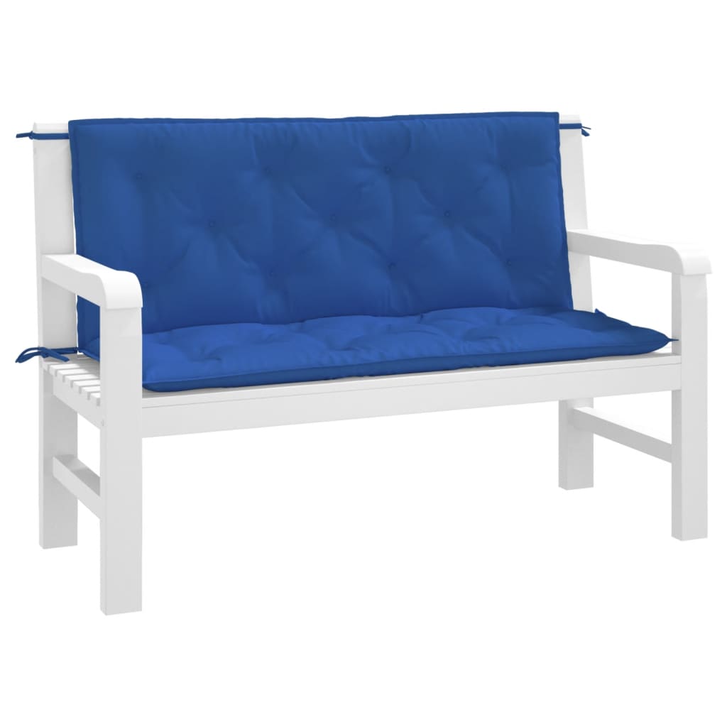 Garden bench cushions 2 pcs. blue 120x50x7 cm Oxford fabric