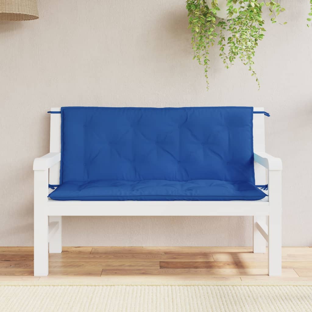 Garden bench cushions 2 pcs. blue 120x50x7 cm Oxford fabric