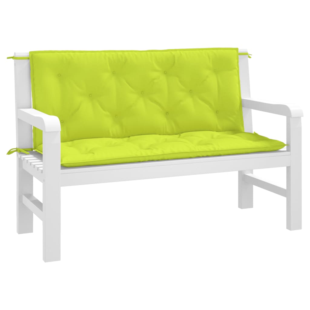 Garden Bench Cushions 2 pcs Light Green 120x50x7 cm Oxford Fabric