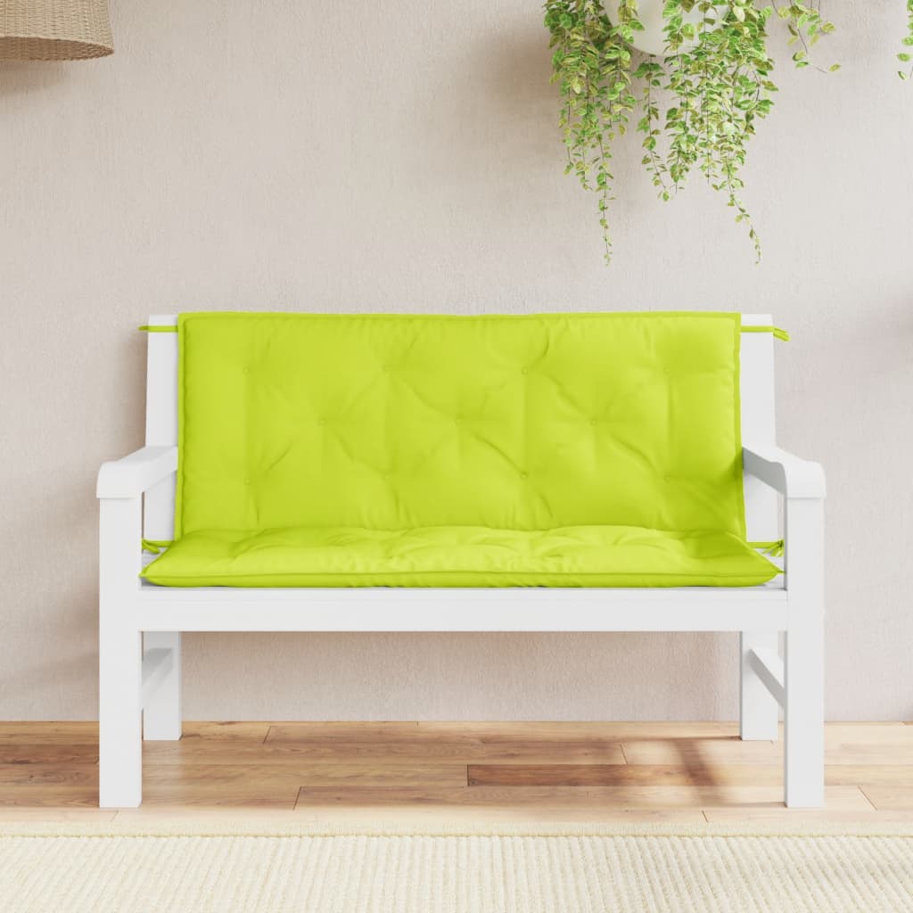 Garden Bench Cushions 2 pcs Light Green 120x50x7 cm Oxford Fabric