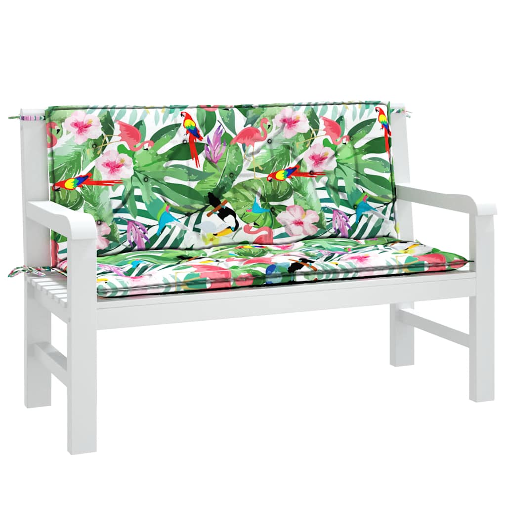 Garden Bench Cushions 2 pcs. Multicoloured 120x50x7 cm Fabric