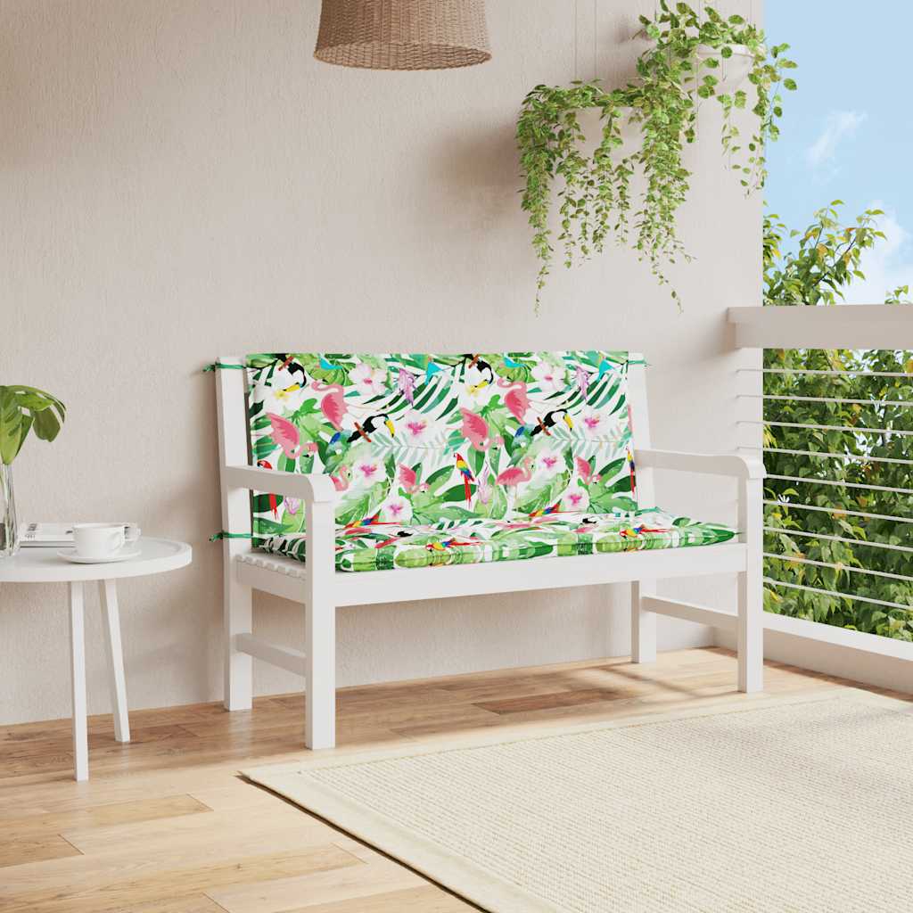 Garden Bench Cushions 2 pcs. Multicoloured 120x50x7 cm Fabric