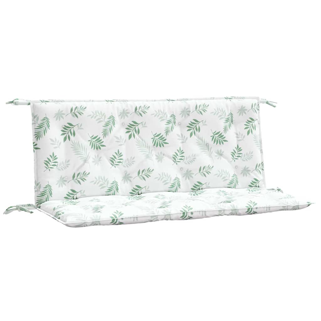 Garden Bench Cushions 2 Pcs. Leaf Pattern 120x50x7 cm Fabric