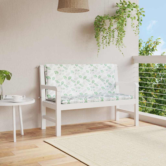 Gartenbank-Auflagen 2 Stk. Blattmuster 120x50x7 cm Stoff