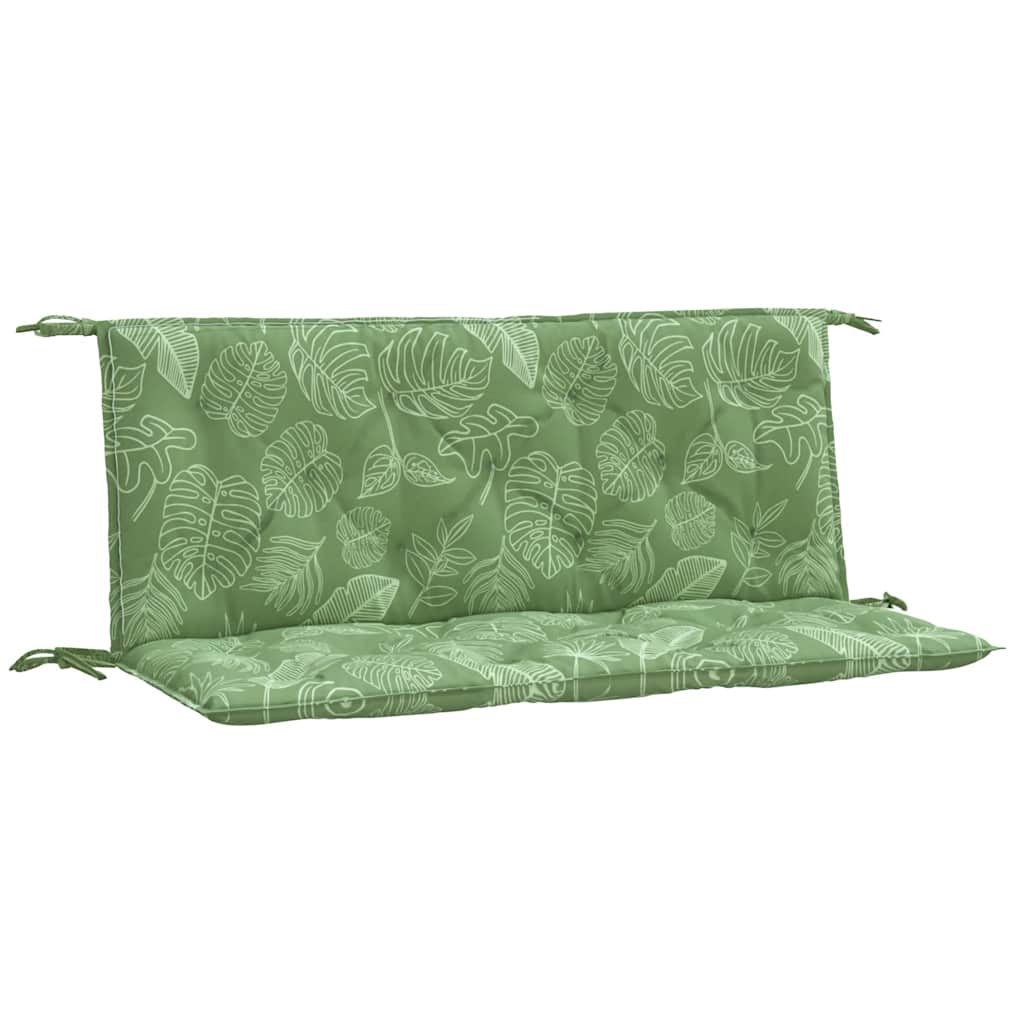 Coussins pour banc de jardin 2 pcs motif feuille 120x50x7 cm Tissu