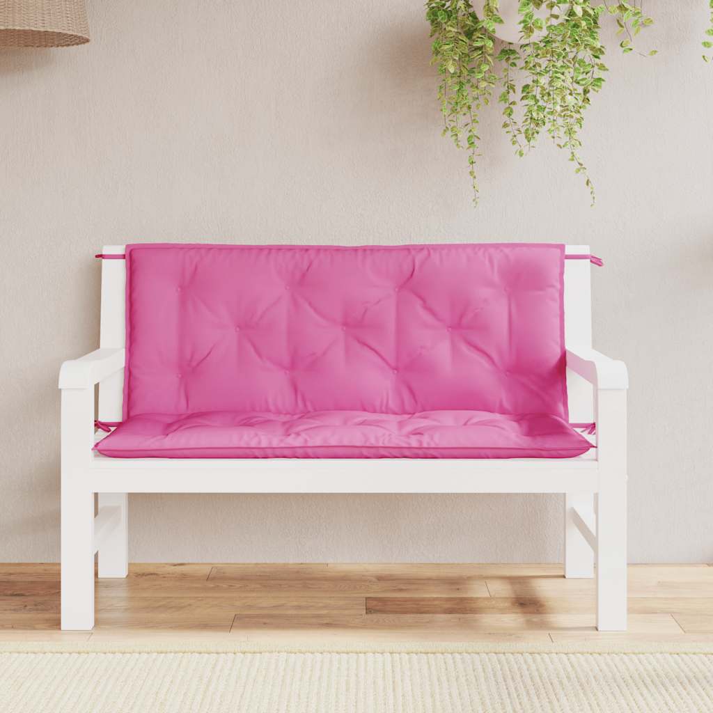 Coussins pour banc de jardin 2 pcs Rose 120x50x7 cm Tissu