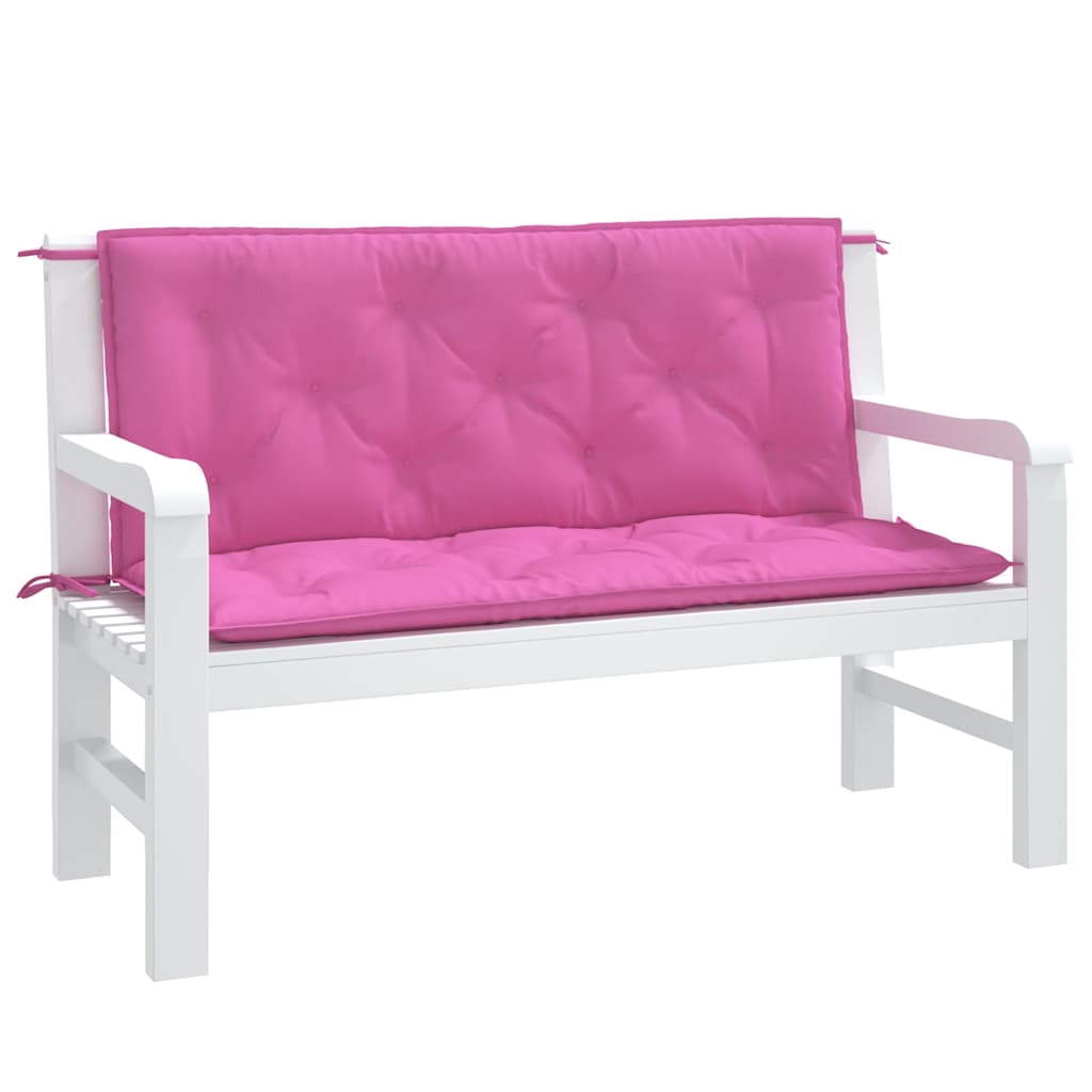 Coussins pour banc de jardin 2 pcs Rose 120x50x7 cm Tissu