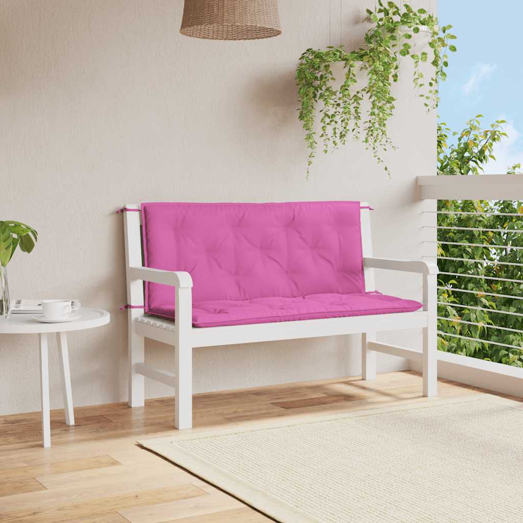 Coussins pour banc de jardin 2 pcs Rose 120x50x7 cm Tissu