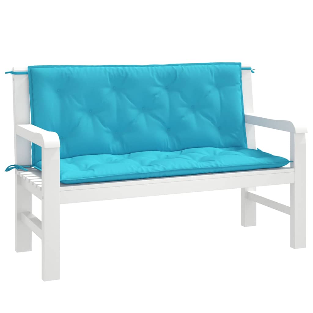 Coussins pour banc de jardin 2 pcs Turquoise 120x50x7 cm Tissu