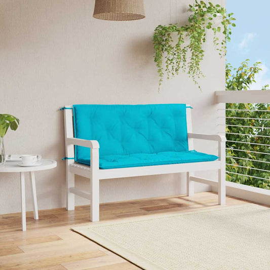 Gartenbank-Auflagen 2 Stk. Türkis 120x50x7 cm Stoff