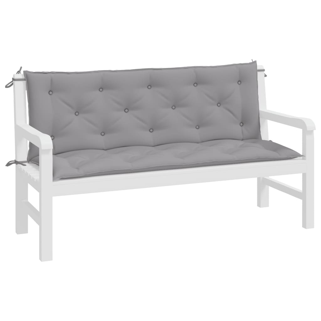 Coussins pour banc de jardin 2 pcs Gris 150x50x7 cm Tissu Oxford