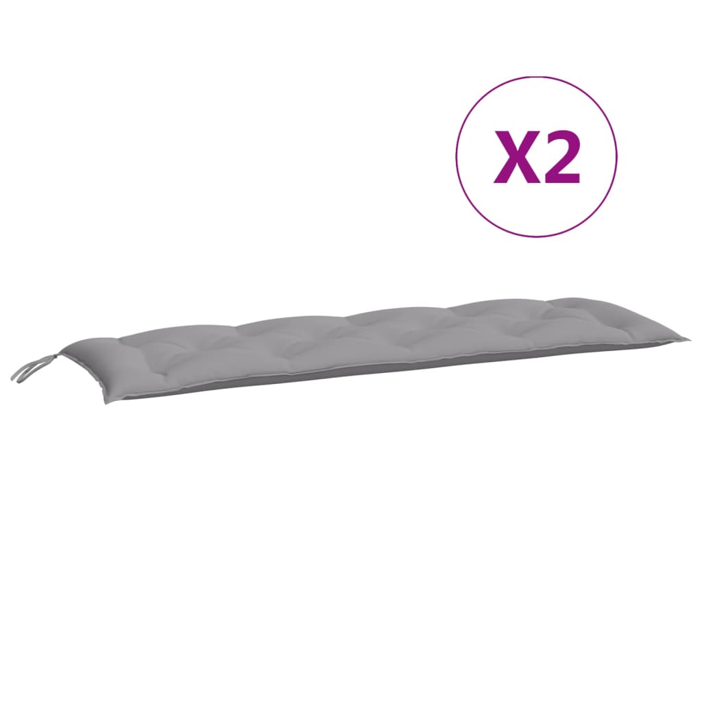 Coussins pour banc de jardin 2 pcs Gris 150x50x7 cm Tissu Oxford