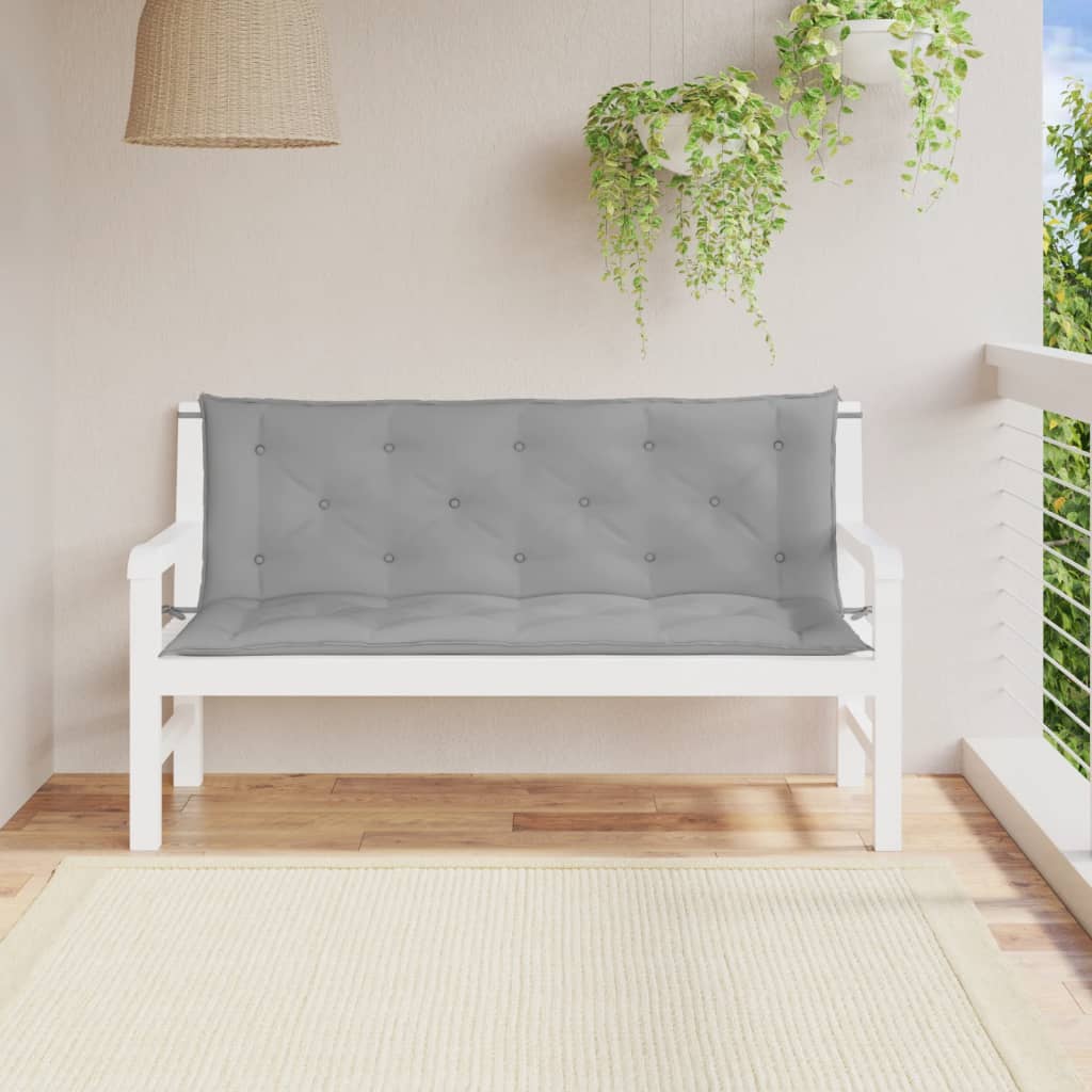 Coussins pour banc de jardin 2 pcs Gris 150x50x7 cm Tissu Oxford