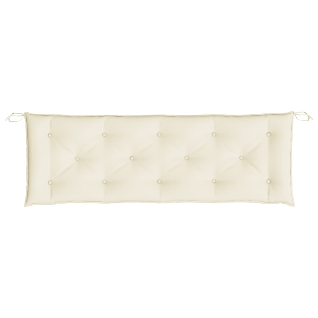 Coussins pour banc de jardin 2 pcs Crème 150x50x7 cm Tissu Oxford