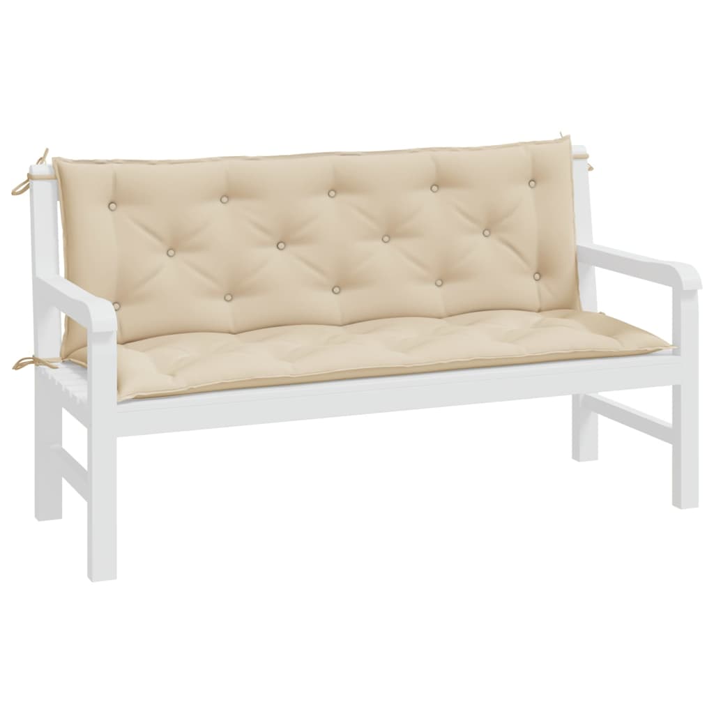 Garden bench cushions 2 pcs. Beige 150x50x7 cm Oxford fabric
