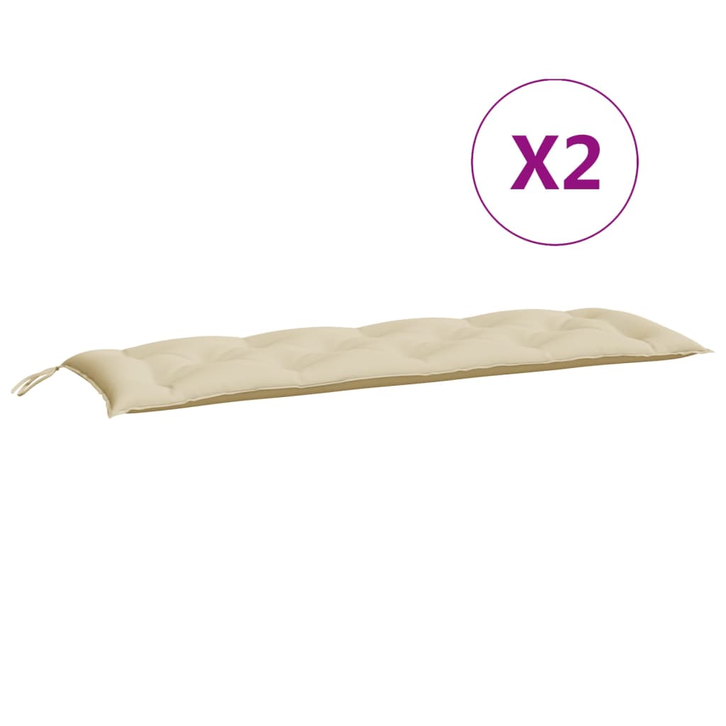 Garden bench cushions 2 pcs. Beige 150x50x7 cm Oxford fabric