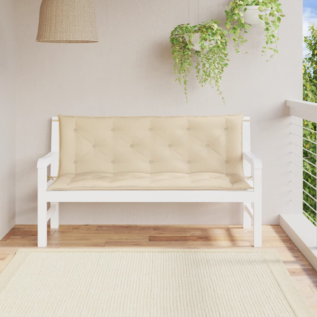 Garden bench cushions 2 pcs. Beige 150x50x7 cm Oxford fabric