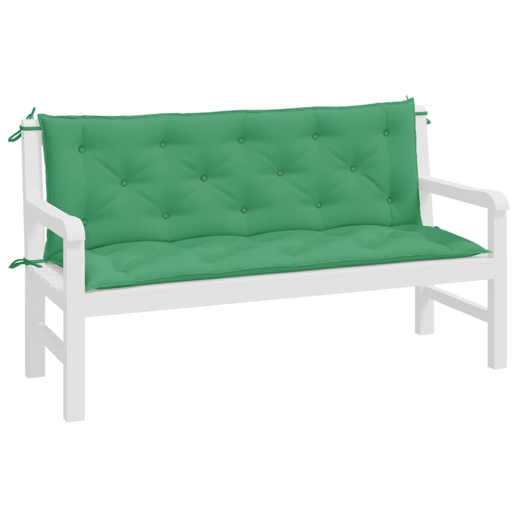Garden Bench Cushions 2 pcs. Green 150x50x7 cm Oxford Fabric