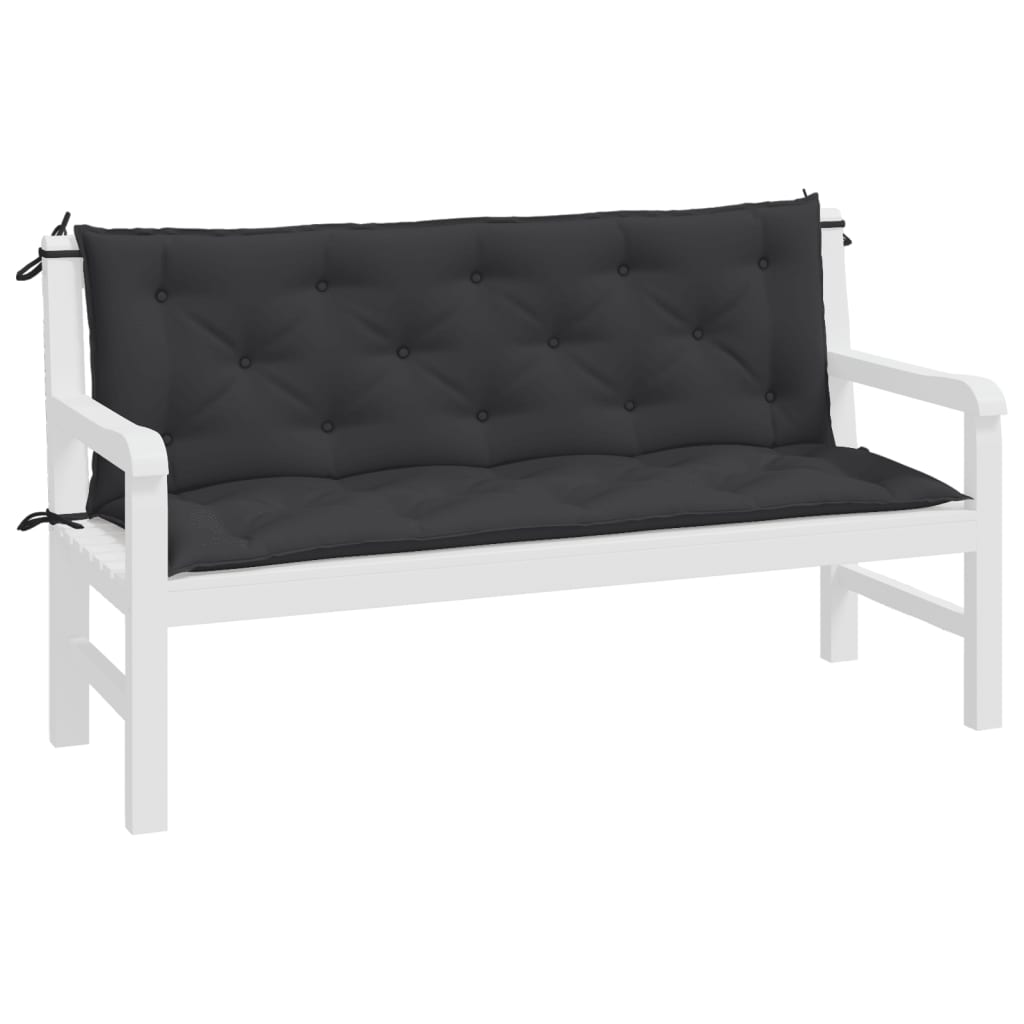 Garden Bench Cushions 2 pcs. Black 150x50x7 cm Oxford Fabric
