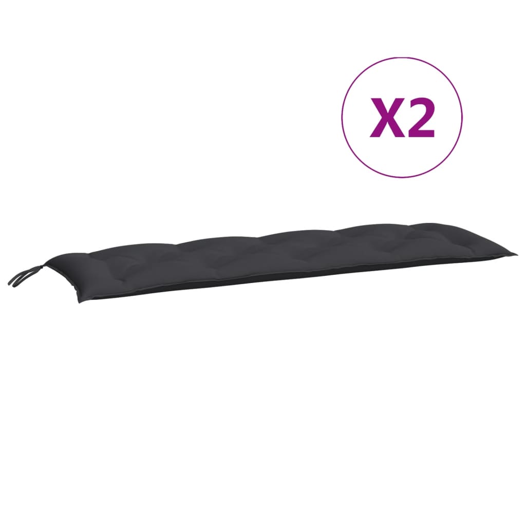 Garden Bench Cushions 2 pcs. Black 150x50x7 cm Oxford Fabric