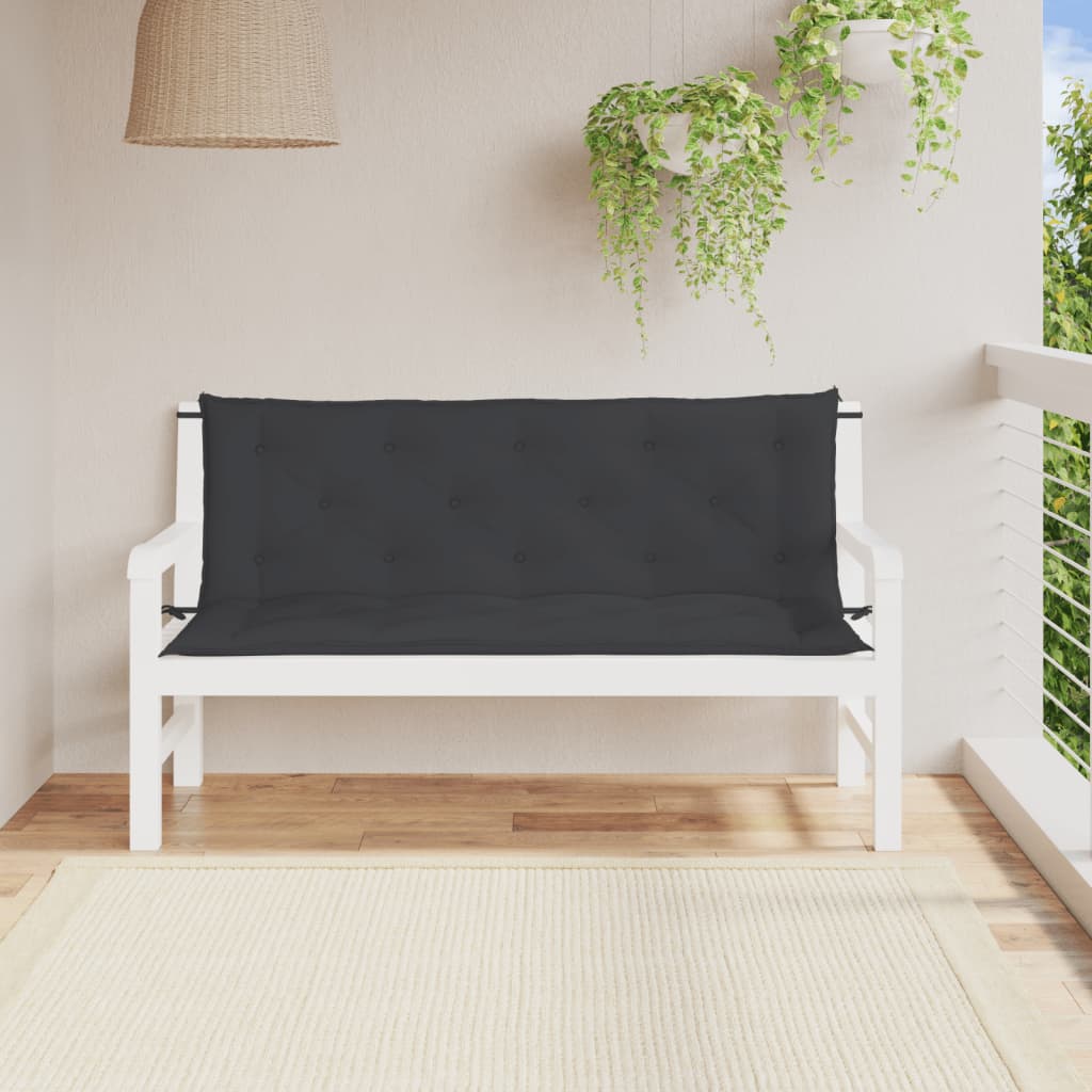 Garden Bench Cushions 2 pcs. Black 150x50x7 cm Oxford Fabric