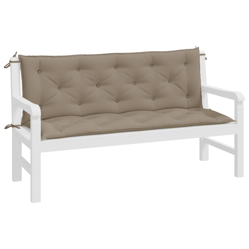 Garden Bench Cushions 2 pcs Taupe 150x50x7 cm Oxford Fabric