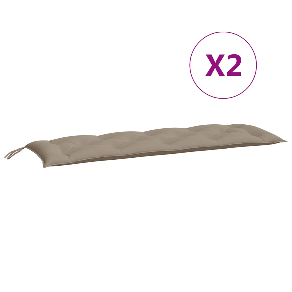 Garden Bench Cushions 2 pcs Taupe 150x50x7 cm Oxford Fabric