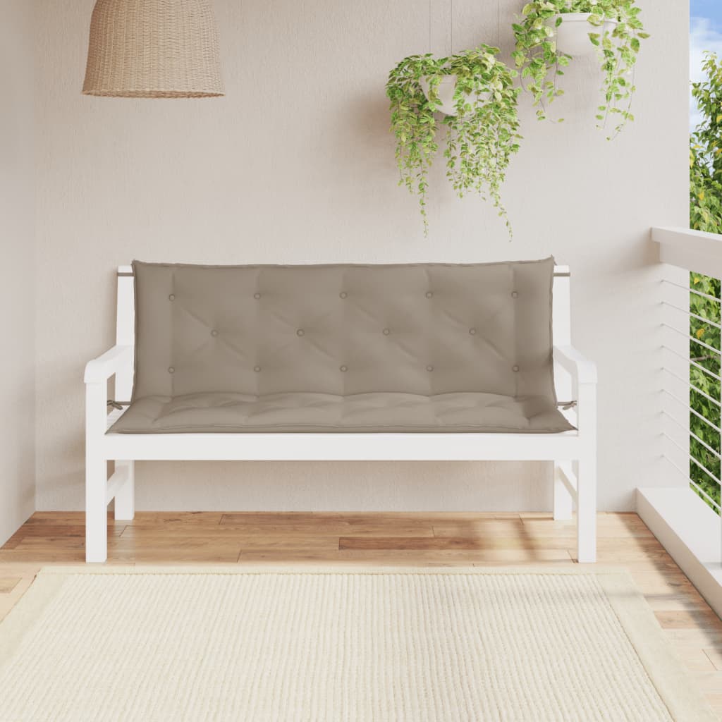 Garden Bench Cushions 2 pcs Taupe 150x50x7 cm Oxford Fabric