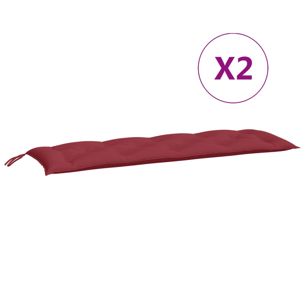 Garden Bench Cushions 2 pcs. Wine Red 150x50x7 cm Oxford Fabric
