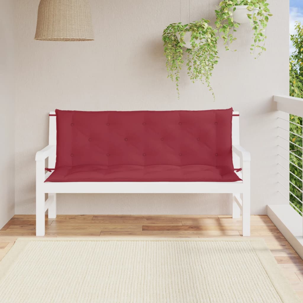 Garden Bench Cushions 2 pcs. Wine Red 150x50x7 cm Oxford Fabric