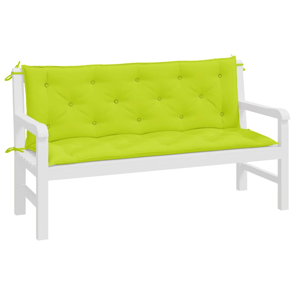 Coussins pour banc de jardin 2 pcs Vert clair 150x50x7 cm Tissu Oxford