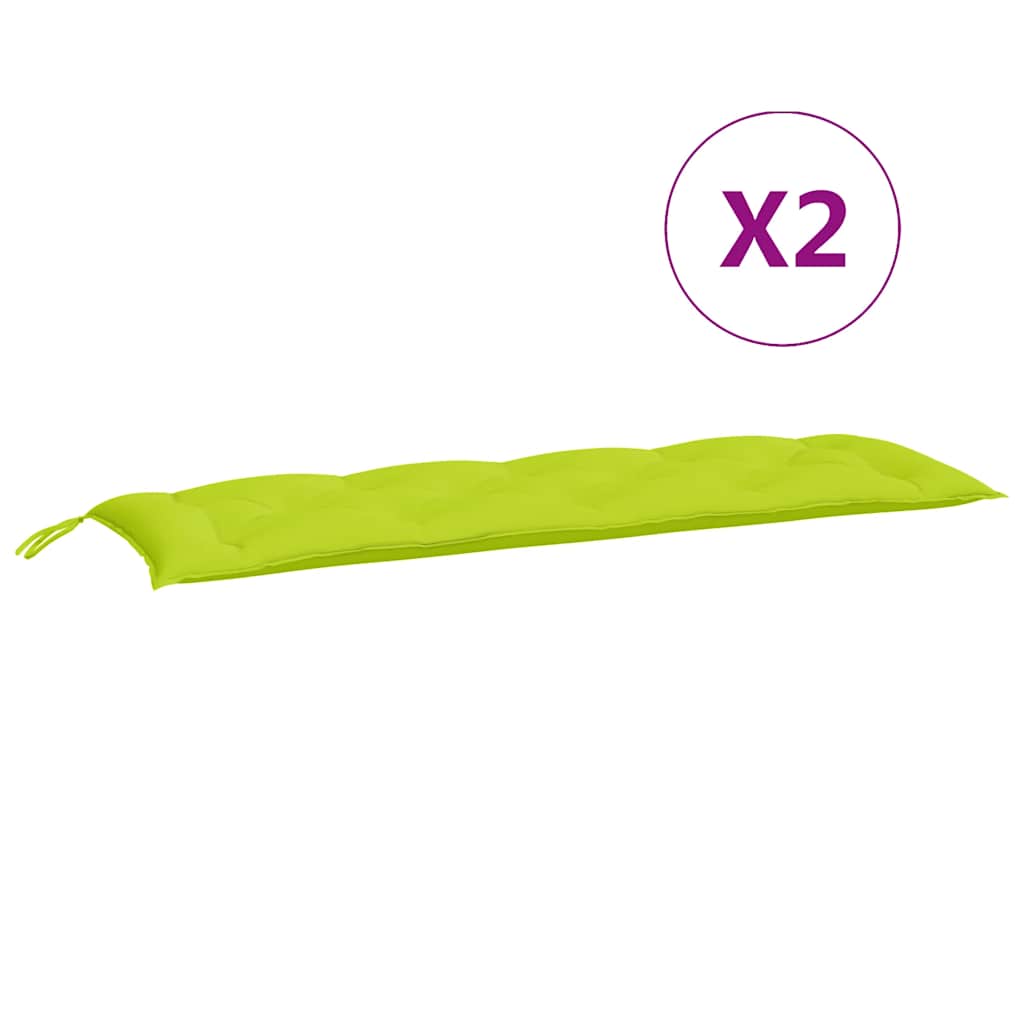 Coussins pour banc de jardin 2 pcs Vert clair 150x50x7 cm Tissu Oxford