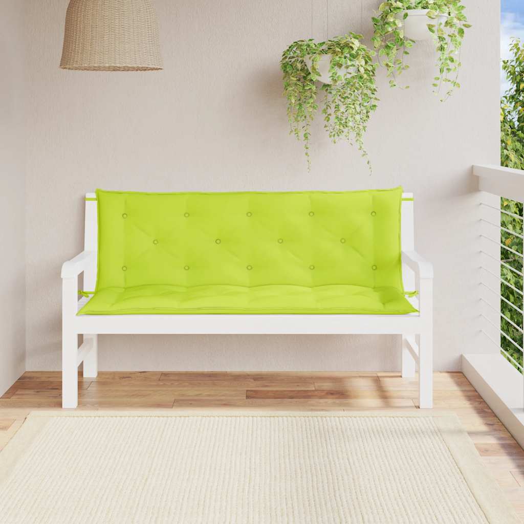 Coussins pour banc de jardin 2 pcs Vert clair 150x50x7 cm Tissu Oxford