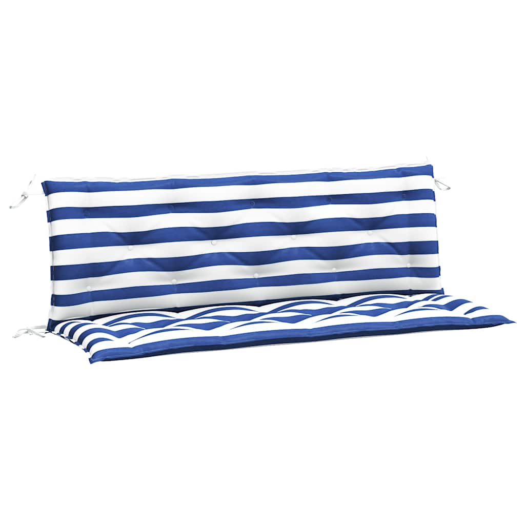 Garden Bench Cushions, 2 pcs, Blue & White Striped, 150x50x7cm Fabric