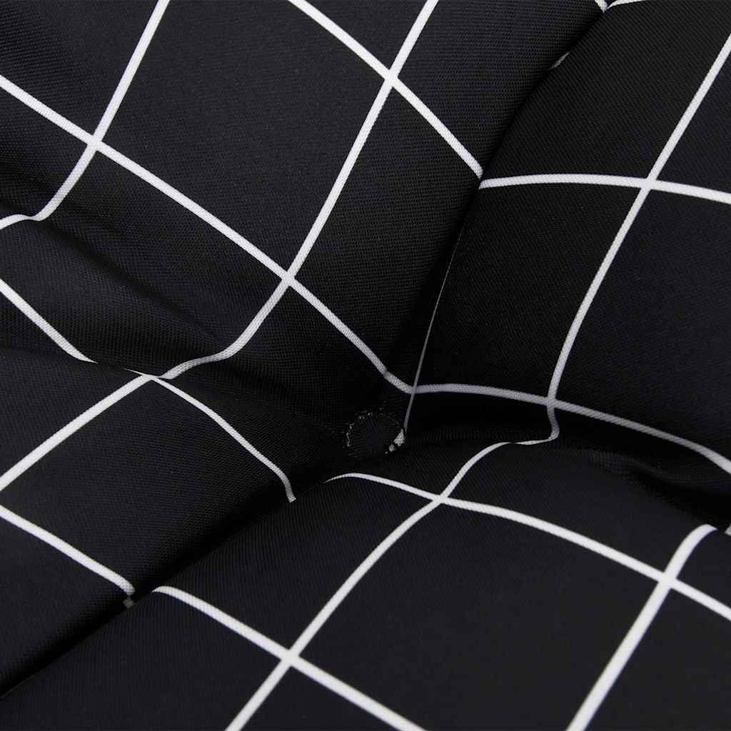 Coussins pour banc de jardin 2 pcs Noir à carreaux 150x50x7 cm Tissu