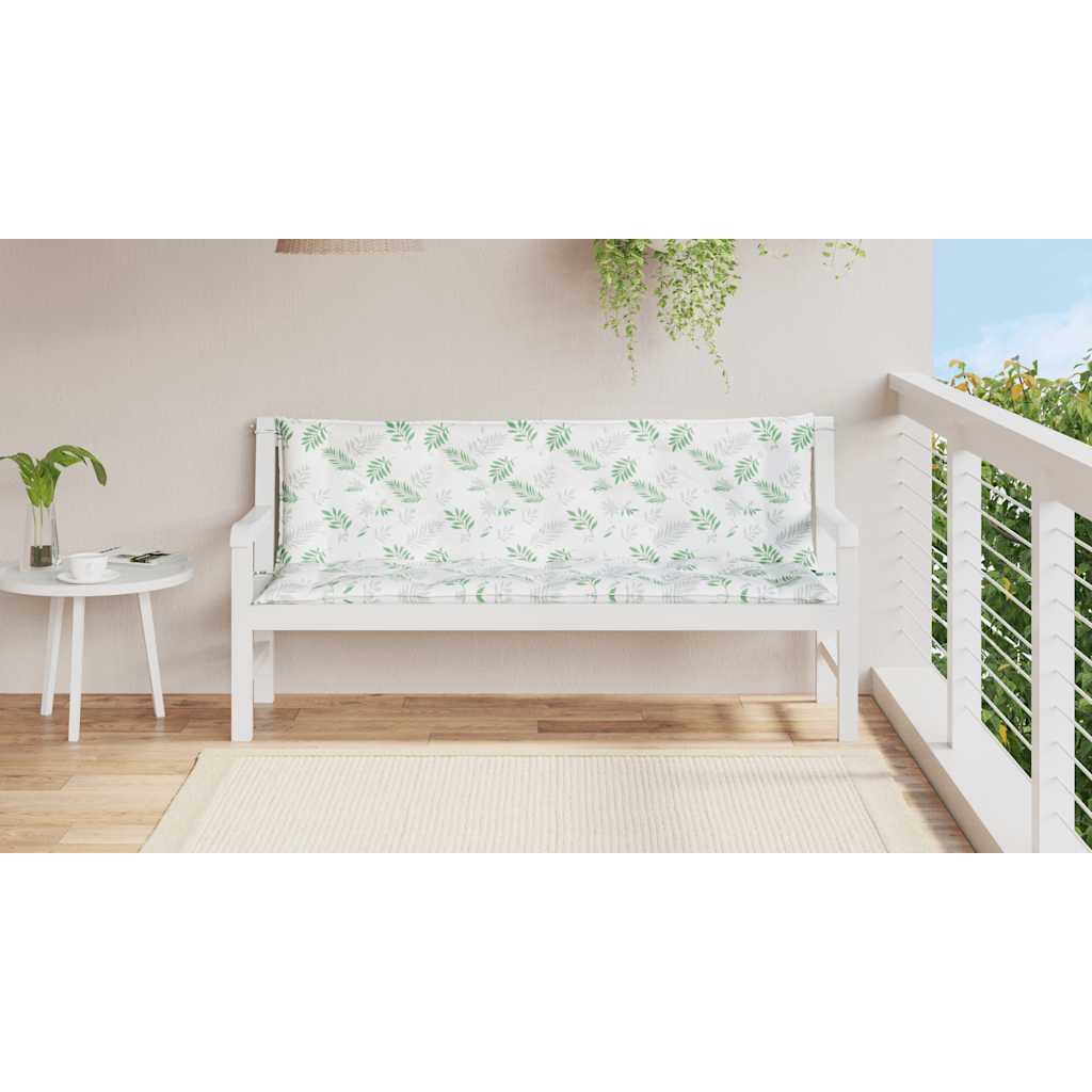 Gartenbank-Auflagen 2 Stk. Blattmuster 150x50x7 cm Stoff