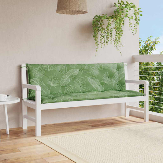 Gartenbank-Auflagen 2 Stk. Blattmuster 150x50x7 cm Stoff