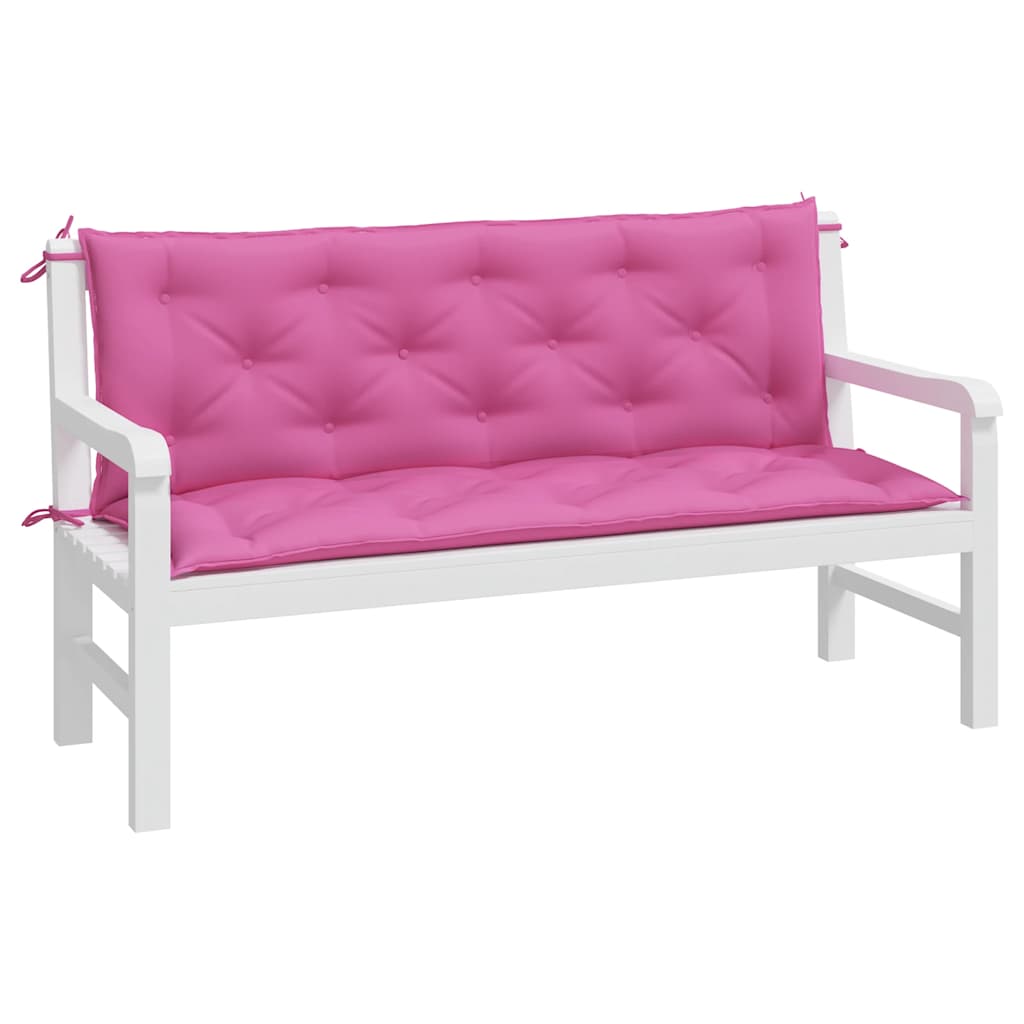 Garden Bench Cushions 2 pcs. Pink 150x50x7 cm Fabric